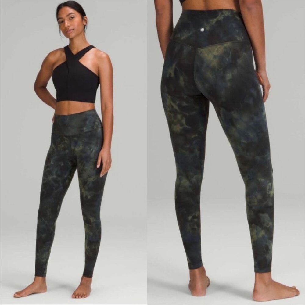Lululemon Align High-Rise Pant 28" Diamond Dye Graphite Grey Bronze Green 4